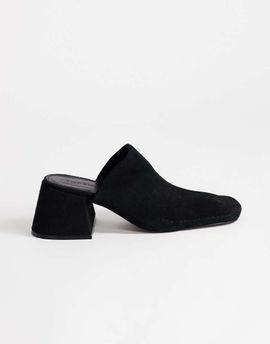 Topshop Topshop Alberto real leather wide block heel mules in black