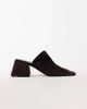 Topshop Topshop Alberto real suede wide block heel mule in chocolate-Brown - 1