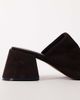Topshop Topshop Alberto real suede wide block heel mule in chocolate-Brown - 3