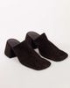 Topshop Topshop Alberto real suede wide block heel mule in chocolate-Brown - 4
