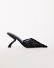 Topshop Topshop Alessio angular heel pointed court shoe in black zebra mesh - 1