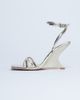 Topshop Topshop Alexa wedge heeled mules in gold - 1