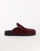 Topshop Topshop Alexia long hair-on real leather loafer mules in merlot-Red - 1