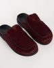 Topshop Topshop Alexia long hair-on real leather loafer mules in merlot-Red - 2