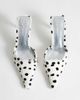 Topshop Topshop Alfie real hair-on leather pointed toe mid heeled pumps in dalmatian-White - 1