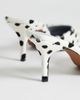 Topshop Topshop Alfie real hair-on leather pointed toe mid heeled pumps in dalmatian-White - 2