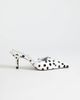 Topshop Topshop Alfie real hair-on leather pointed toe mid heeled pumps in dalmatian-White - 3