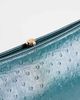 Topshop Topshop Alice medium clutch purse in teal ostrich effect-Blue - 3