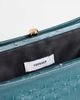 Topshop Topshop Alice medium clutch purse in teal ostrich effect-Blue - 4