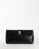 Topshop Topshop Amber oversized fold over clutch bag with gold hardware in black - 1