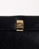 Topshop Topshop Amber oversized fold over clutch bag with gold hardware in black - 4