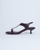 Topshop Topshop Amber toe thong mid heel sandals in burgundy-Red - 1
