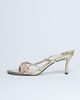Topshop Topshop Amelia minimal mid heel sandal in gold - 1
