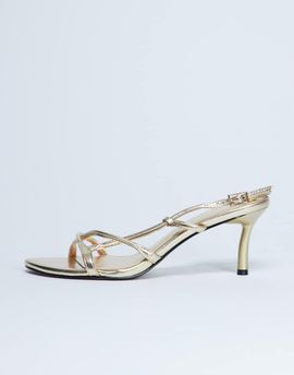 Topshop Topshop Amelia minimal mid heel sandal in gold