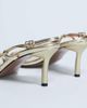 Topshop Topshop Amelia minimal mid heel sandal in gold - 4