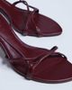 Topshop Topshop Amelia minimal mid heel sandals in burgundy-Red - 3
