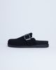 Topshop Topshop Amy slip on mules with buckle in black hair on real leather - 1