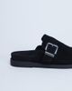 Topshop Topshop Amy slip on mules with buckle in black hair on real leather - 2