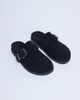 Topshop Topshop Amy slip on mules with buckle in black hair on real leather - 3