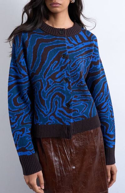 Topshop Topshop Animal Pattern Jacquard Cardigan