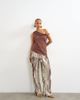 Topshop Topshop animal plisse wide leg pants in brown-Green - 1
