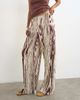 Topshop Topshop animal plisse wide leg pants in brown-Green - 2