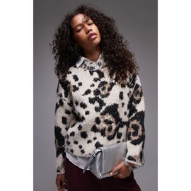 Topshop Topshop Animal Spot Relaxed Sweater