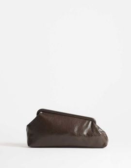 Topshop Topshop Anna medium angular clutch purse in chocolate-Brown