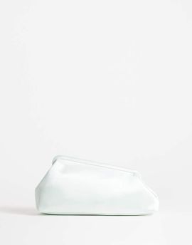Topshop Topshop Anna medium angular clutch purse in sage satin-Green