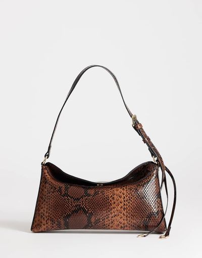 Topshop Topshop Annabel small shoulder bag in snake-Brown
