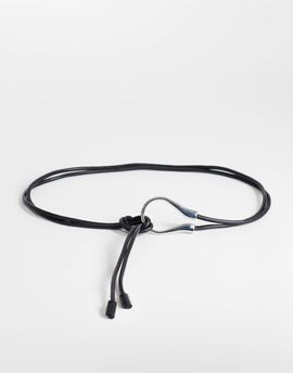 Topshop Topshop Annie hardware tie belt in black and silver
