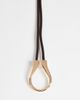 Topshop Topshop Annie hardware tie belt in chocolate and gold-Brown - 3