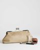 Topshop Topshop Annie medium suedette woven clutch in taupe-Neutral - 2