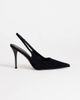 Topshop Topshop Anya real suede sling back high heeled pumps in black - 1