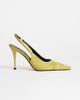 Topshop Topshop Anya real suede sling back high heeled pumps in olive-Green - 1
