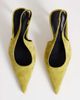 Topshop Topshop Anya real suede sling back high heeled pumps in olive-Green - 4