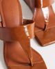 Topshop Topshop Archer toe thong wedge heels in tan-Brown - 3