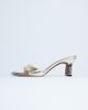 Topshop Topshop Ari mule mid heeled sandals in gold - 1