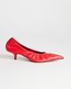 Topshop Topshop Arizona real leather ruched kitten heel shoes in red - 1