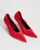Topshop Topshop Arizona real leather ruched kitten heel shoes in red - 2