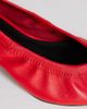 Topshop Topshop Arizona real leather ruched kitten heel shoes in red - 3