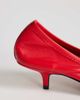 Topshop Topshop Arizona real leather ruched kitten heel shoes in red - 4