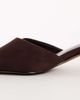 Topshop Topshop Arthur rounded toe mid heel mule in chocolate faux suede-Brown - 3