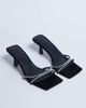 Topshop Topshop Astrid diamante heeled mules in black real leather pony - 3