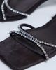 Topshop Topshop Astrid rhinestone heeled mules in chocolate real leather pony-Brown - 4