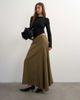 Topshop Topshop Asymmeric striped skirt in deep olive-Green - 2