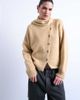 Topshop Topshop asymmetric knit cardigan with scarf in oat beige-Brown - 1