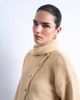 Topshop Topshop asymmetric knit cardigan with scarf in oat beige-Brown - 4