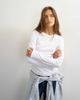 Topshop Topshop asymmetric long sleeve T-shirt in white - 1