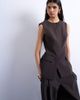 Topshop Topshop asymmetric vest in chocolate - part of a set-Brown - 1